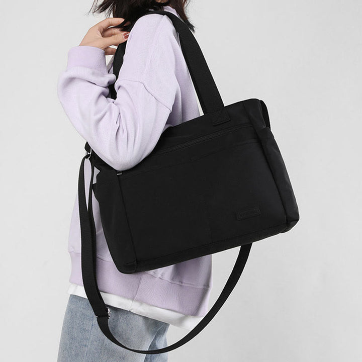 Minimalistische Tragetasche für Damen, große Handtasche aus Nylon für die Schule und Fitness