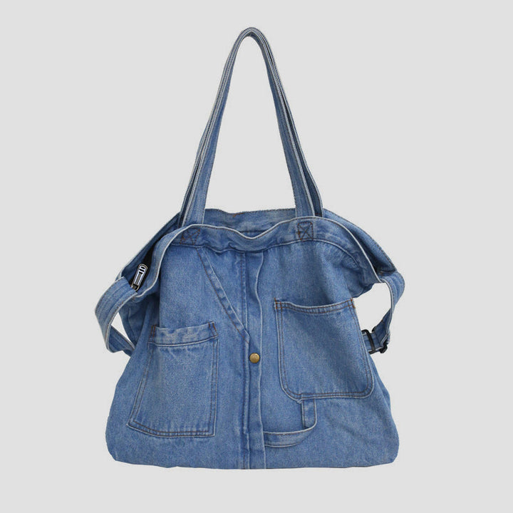 Denim-Einkaufstasche für Damen, große Kapazität, Umhängetasche - Himmelblau - image 0