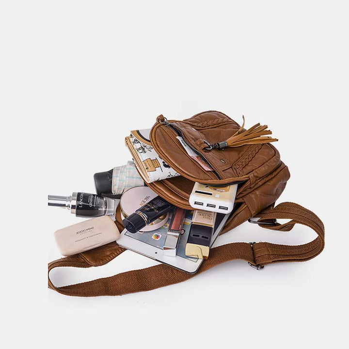 Vintage Schultertasche mit großem Fassungsvermögen
