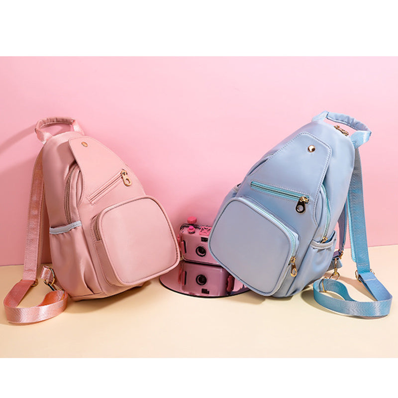 Umwandelbare Schultertasche für Damen, leicht, lässig, Mini-Rucksack, Brusttasche