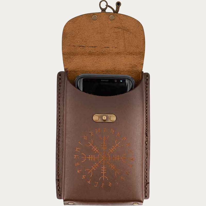 Mittelalterliche Gürteltasche für Cosplay, Retro-Leder, Handytasche