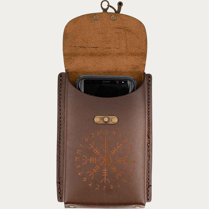 Mittelalterliche Gürteltasche für Cosplay, Retro-Leder, Handytasche