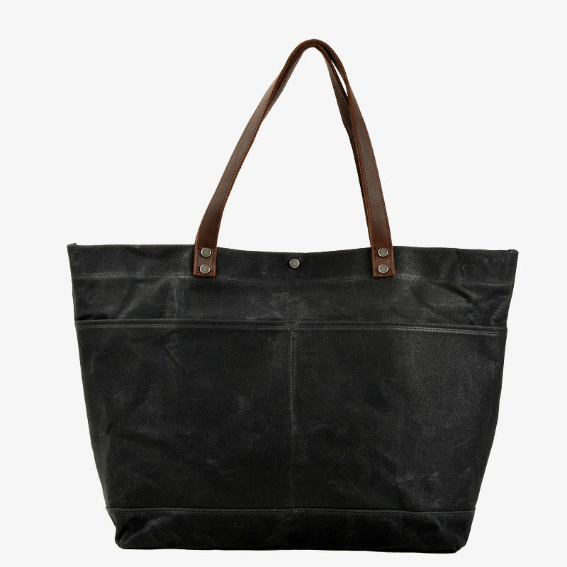 Wachs Canvas Einkaufstasche Prägnante Handtasche Einkaufstasche für Frauen