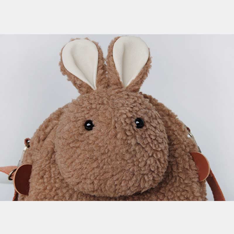 Süße Umhängetasche mit Plüschhase, flauschige Kaninchen-Schultertasche, Handtaschen