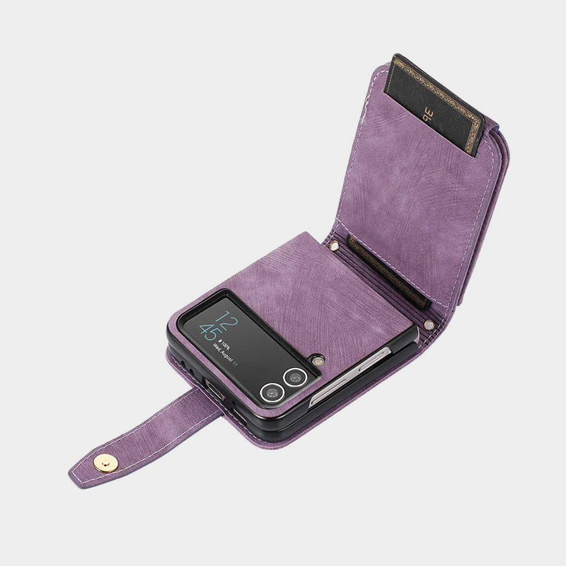 Handyhülle für Samsung Z Flip 4 mit Kartenreißverschluss, schützende Klapphülle
