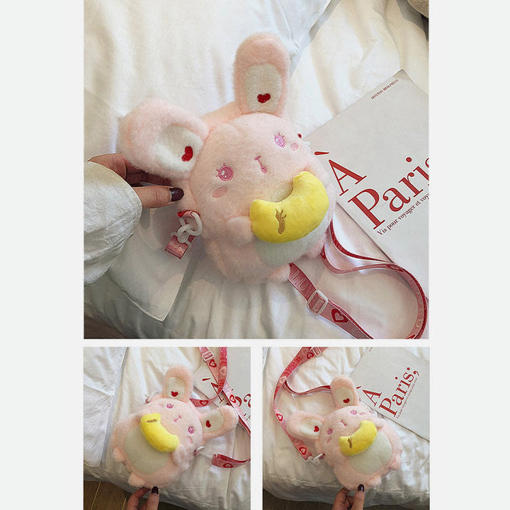 Niedlicher Cartoon-kleiner Rucksack Lolita-Kaninchen-Plüschtasche für Mädchen