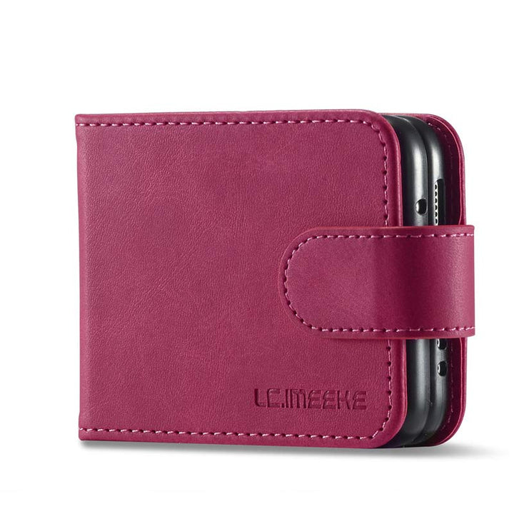 Samsung Galaxy Z Flip 3 Leder-Handyhülle Wallet Case mit Kartenfach