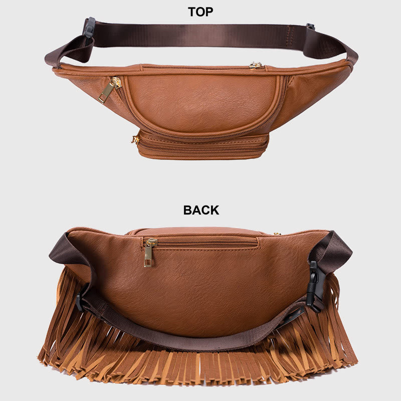 Gürteltasche für Damen, multifunktionale Umhängetasche mit Quaste für den Außenbereich