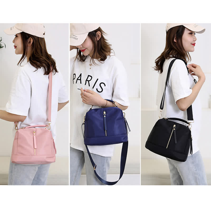 Kleine Umhängetasche mit Doppelreißverschluss, Handtasche für Damen, leichte Geldbörse