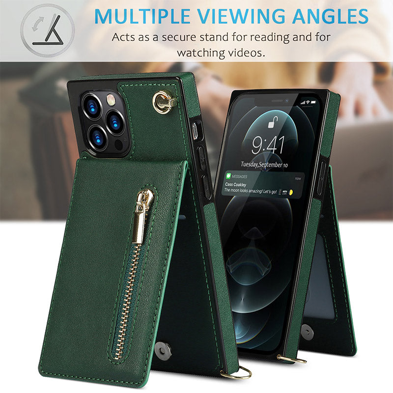 Funktionelle iPhone Samsung Handyhülle Mini Handytasche mit Kartenhalter