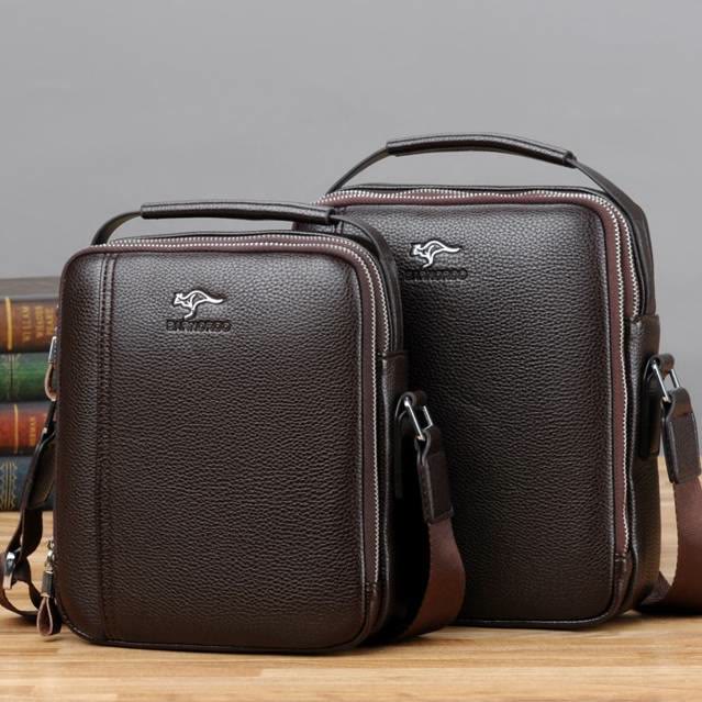 Messenger Bag für Herren aus PU-Leder, minimalistische Business-Umhängetasche