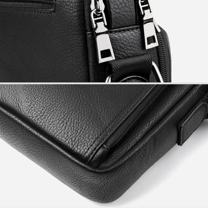 Messenger Bag für Herren, lässige Umhängetasche aus PU-Leder