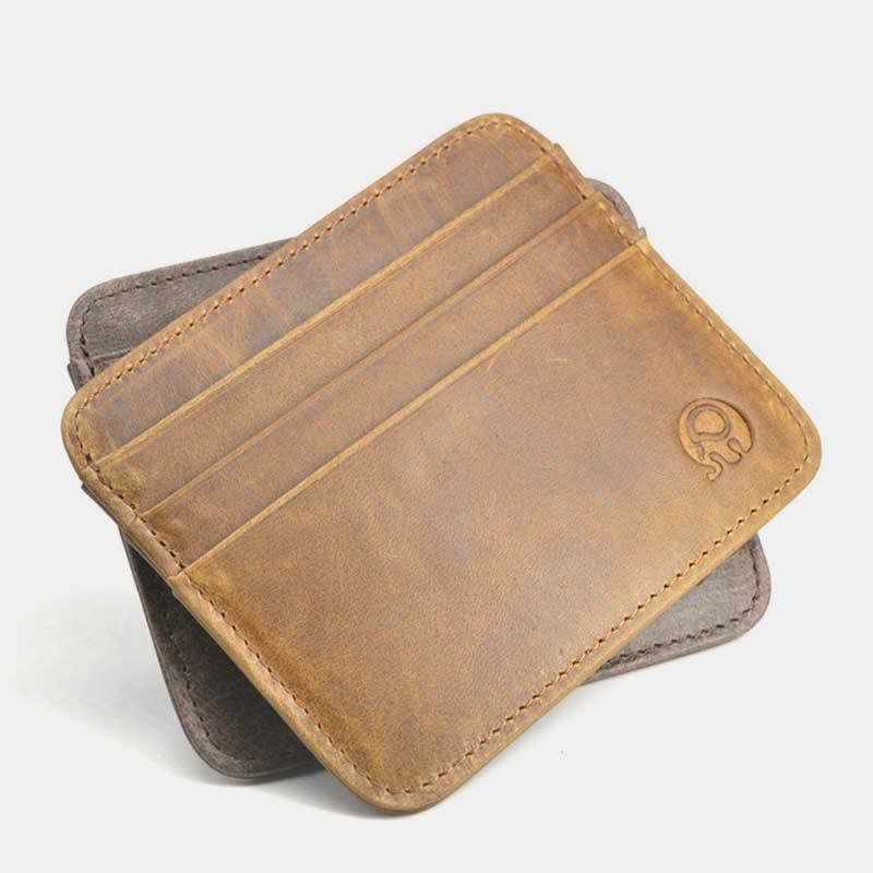 Schlanke minimalistische Vordertasche Brieftasche aus echtem Leder Kartenhalter Kartenetui - image 6