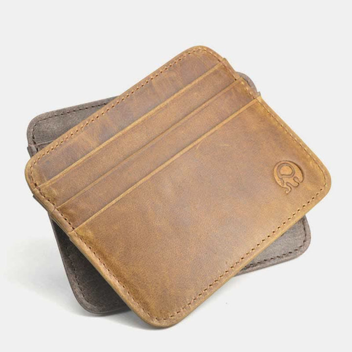 Schlanke minimalistische Vordertasche Brieftasche aus echtem Leder Kartenhalter Kartenetui - image 6