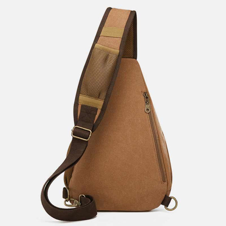 Canvas Brusttasche Herren Minimalistische Reise Große Schultertasche
