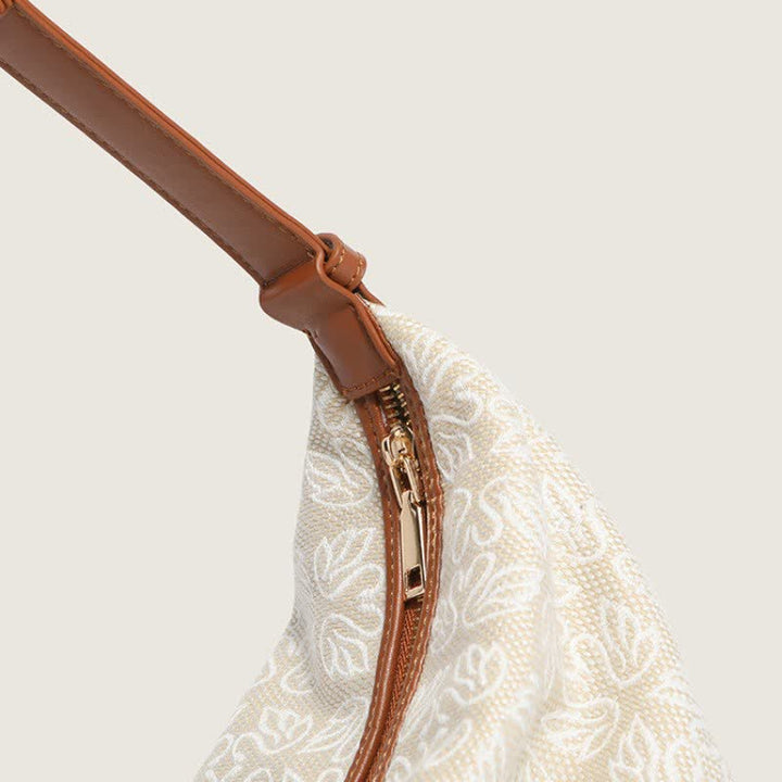 Canvas-Handtasche für Damen mit Hahnentritt-Muster, Schultertasche, Hobo-Umhängetasche