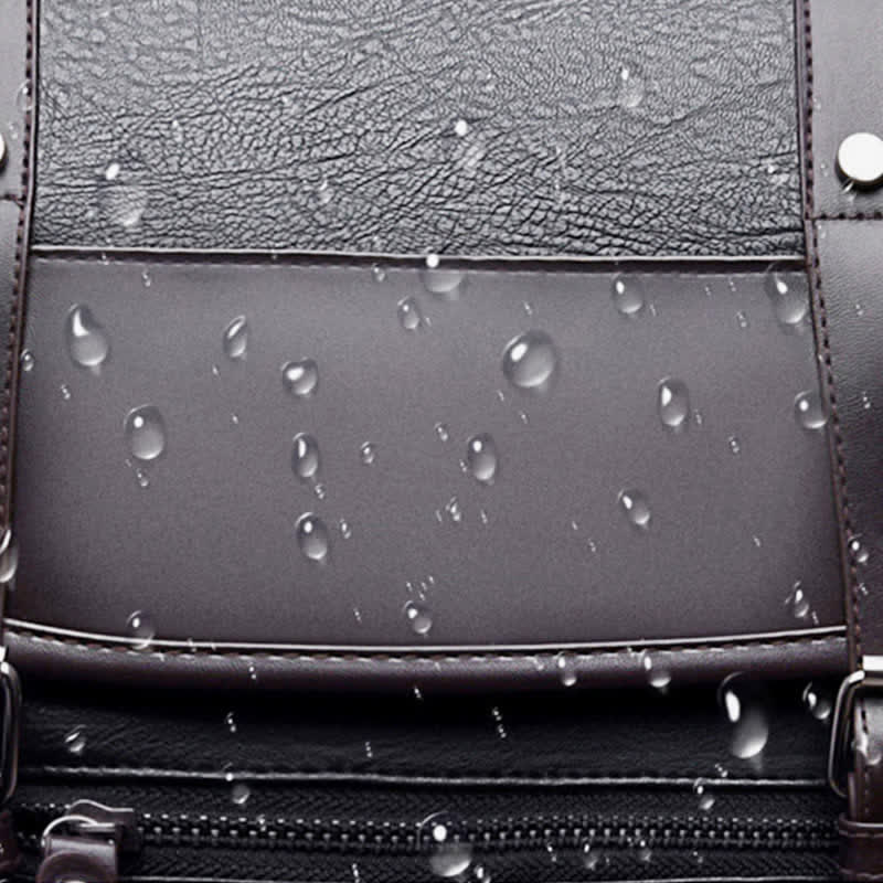 Laptop-Rucksack aus Leder für Herren, großes Fassungsvermögen, für Uni, Reisen, Büro, Tagesrucksack