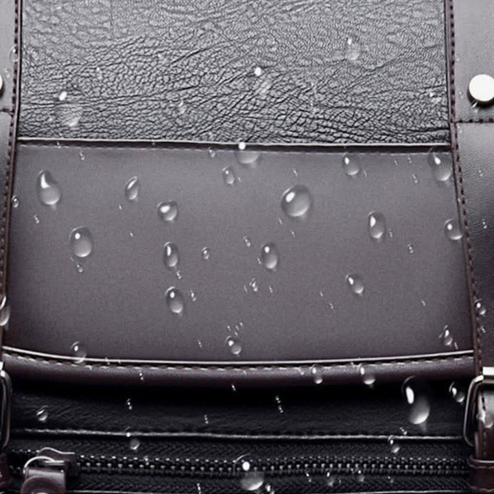 Laptop-Rucksack aus Leder für Herren, großes Fassungsvermögen, für Uni, Reisen, Büro, Tagesrucksack