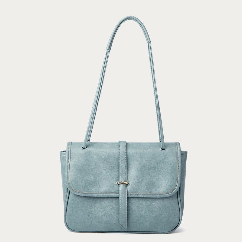 Umhängetasche für Damen mit dickem Griffriemen, weiche Ledertasche