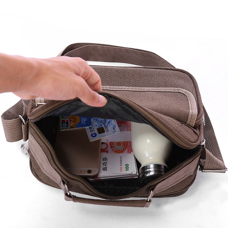 Unisex Dreifach-Fach Leichte Handtasche Geldbörse Reise Business Umhängetasche