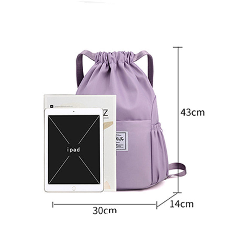 Wasserdichte String Bag Faltbarer Sport Gym Kordelzug Rucksack mit Seitentasche