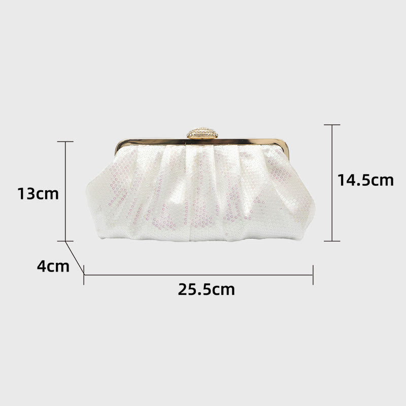 Abendtasche für Damen, mehrfarbige Party-Clutch mit Perlen, Pailletten und Diamanten
