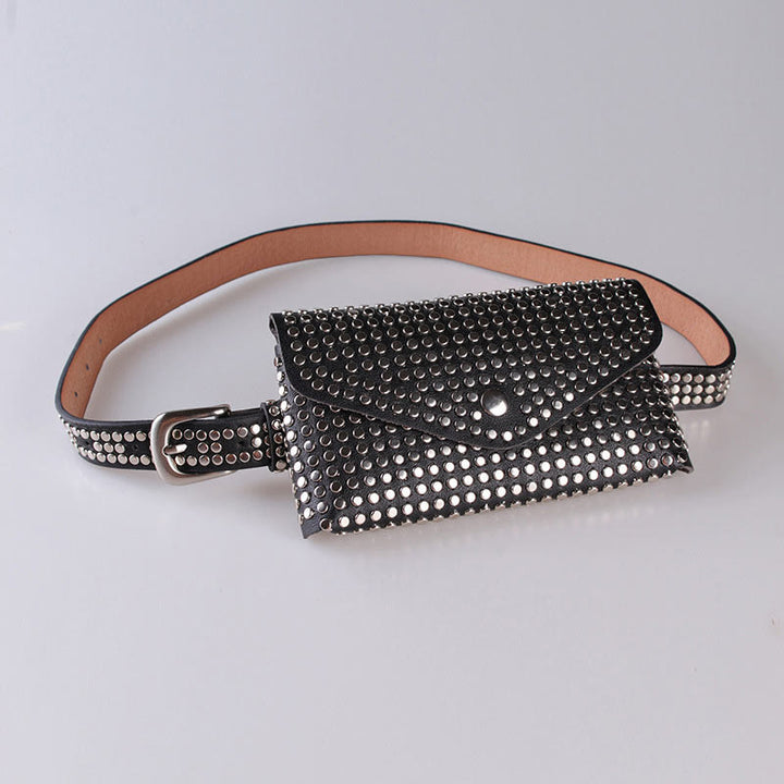Punk-Gürteltasche für Damen mit funkelnden Nieten