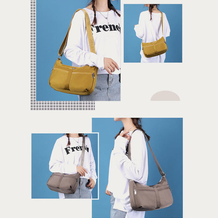 Solide Umhängetasche für die Schule, Reisen, einfache Nylontasche, Geldbörse