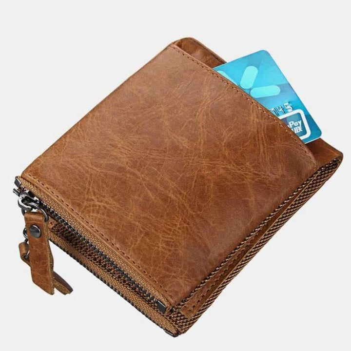 Großes Fassungsvermögen Ledergeldbörse RFID-blockierende Bifold Flip Herrengeldbörse