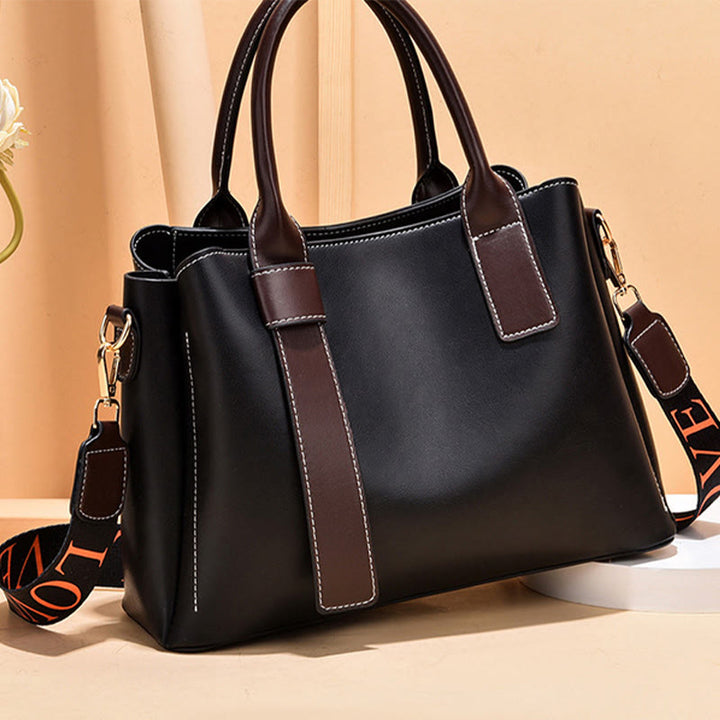 Damen Handtasche mit Henkel, modische Tragetasche mit 2 Schultergurten