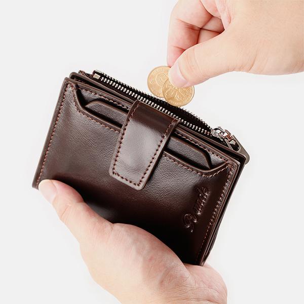 RFID-Geldbörse aus Leder mit großem Fassungsvermögen für mehrere Karten