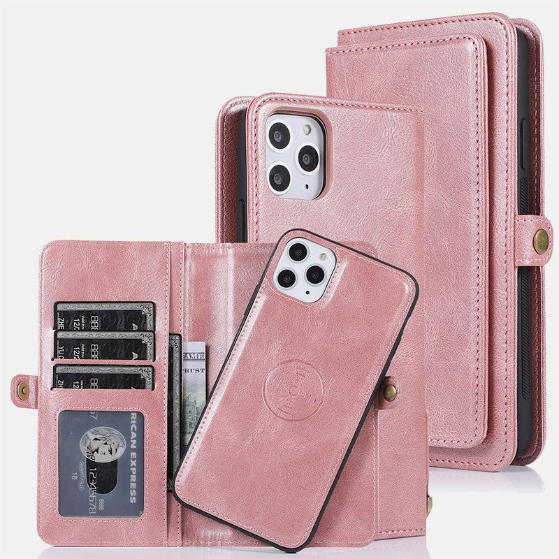 Multifunktionale abnehmbare magnetische Leder-Telefonhülle für iPhone16/15/14/13