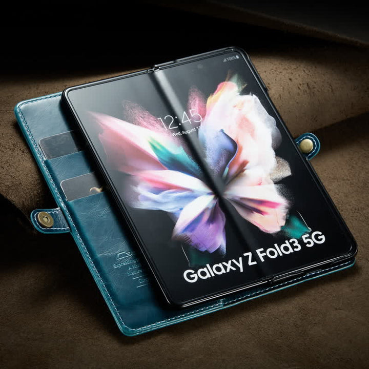 Folio Flip Handyhülle PU Leder Brieftasche für Samsung Galaxy Z Fold 4 /Z Fold 3 / Z Fold 5