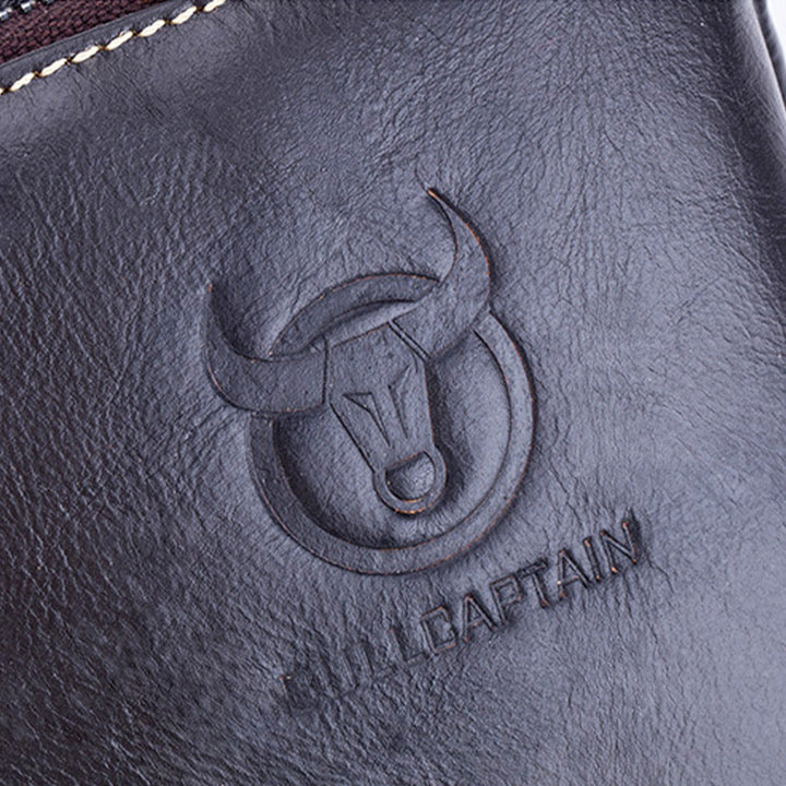 Schultertasche aus echtem Leder mit großem Fassungsvermögen