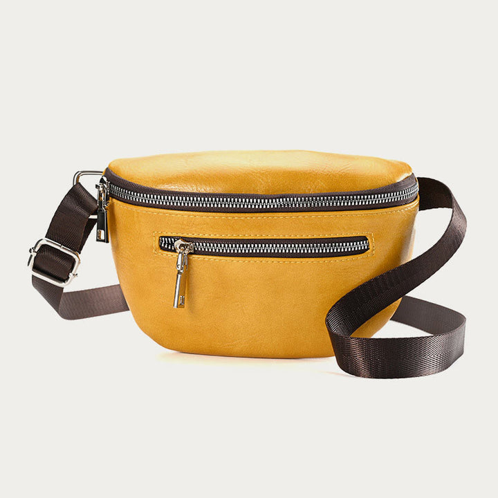 Retro Sling Bag Ölwachs Kunstleder Crossbody Umhängetasche