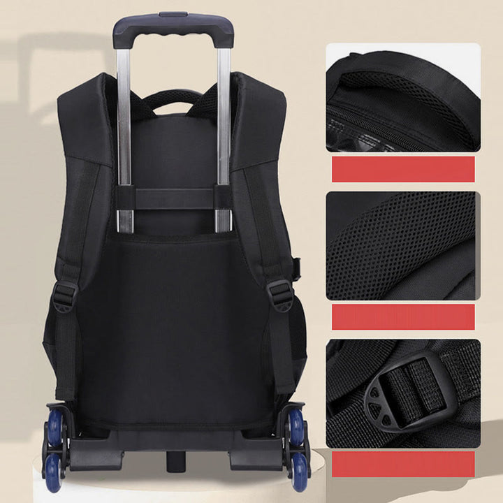 Rolling Wheels Rucksack Multifunktionale Reise-Büchertasche für Teenager Studenten