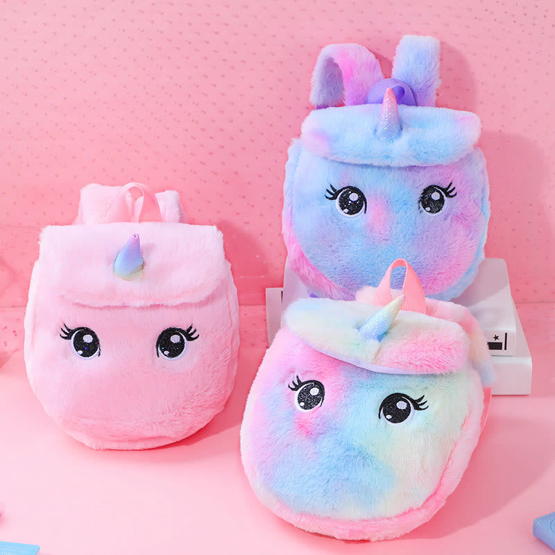 Rucksack für Frauen Einhorn pelzigen niedlichen Cartoon Kleinkinder Kinder Schultasche