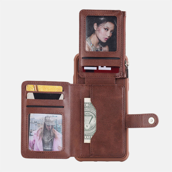 Leder-Brieftaschenhülle mit mehreren Steckplätzen für iPhone Samsung