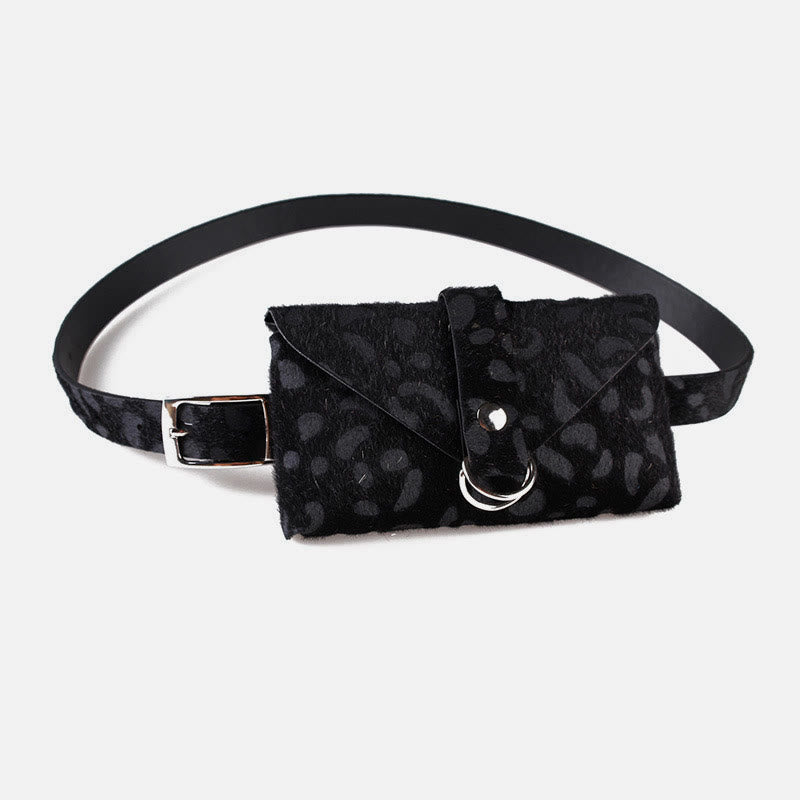 Leopardenmuster-Hüfttasche für Damen, Gürteltasche aus künstlichem Pferdehaar