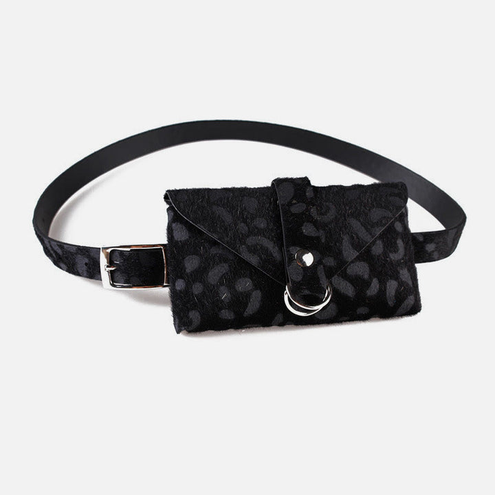 Leopardenmuster-Hüfttasche für Damen, Gürteltasche aus künstlichem Pferdehaar