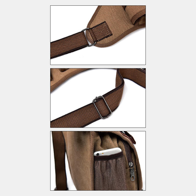 Umhängetasche für Herren, Retro, multifunktionale Umhängetasche aus Canvas für den täglichen Gebrauch