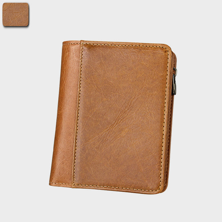 Geldbörse Herren Retro Echtleder Multi Pocket Geldklammer