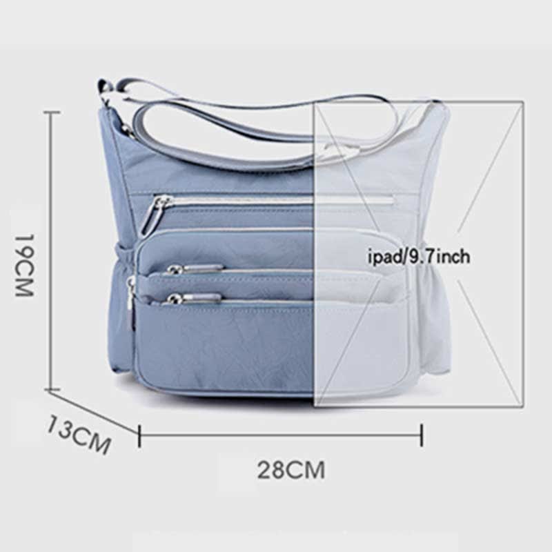 Leichte Nylon-Geldbörse mit mehreren Taschen für Damen, multifunktionale Umhängetasche