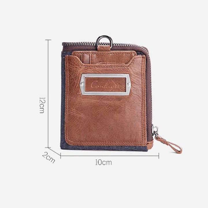 Vintage Leder Geldbörse Super geräumige bifold Kurze Geldbörse für Männer