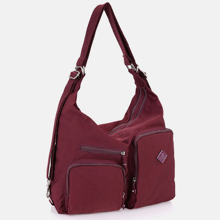 Nylon Hobo Handtaschen Umwandlungs-Rucksack Umhängetasche Schultertasche