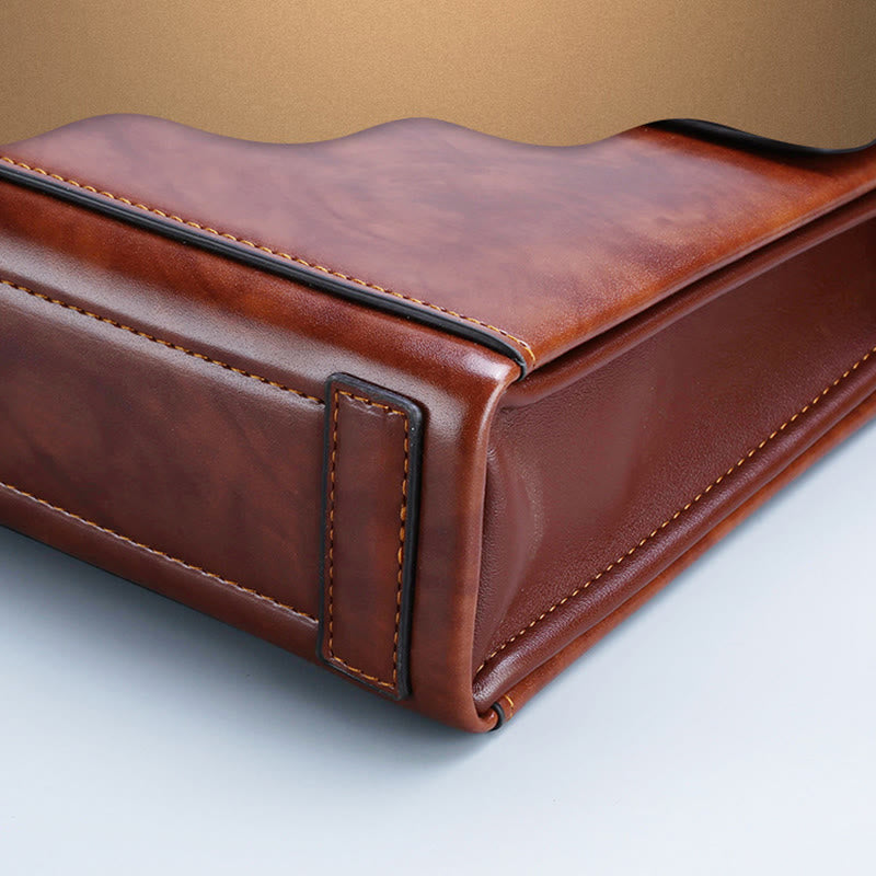 Messenger Bag für Herren, groß, Vintage, mit Schloss, Aktentasche