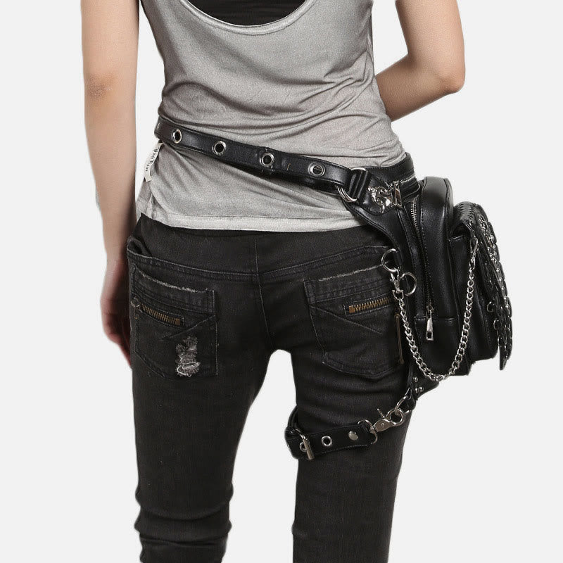 Multifunktionale Hüfttasche für Partys, Steampunk, Gothic, Hüftgürteltasche