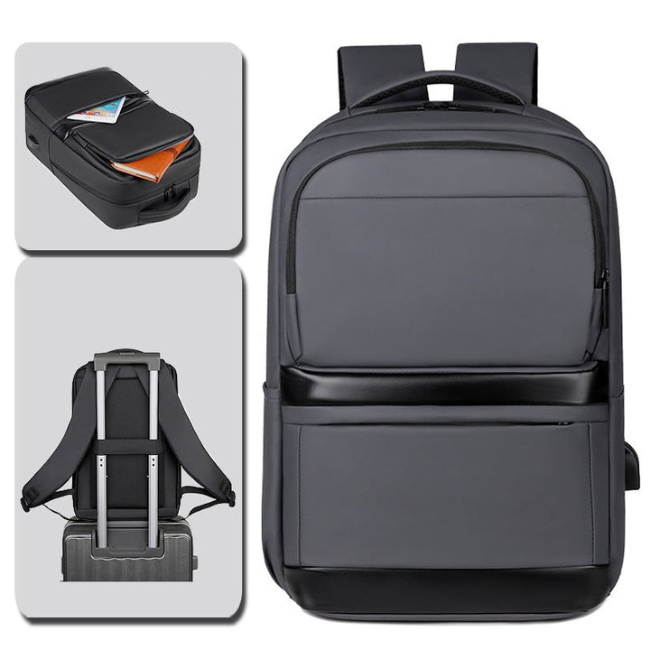 Sanfter Rucksack für Männer mit USB-Ladefunktion, große Business-Laptoptasche