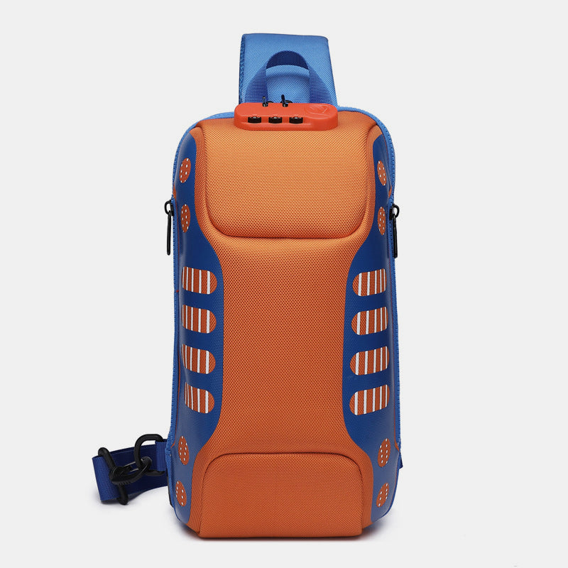 Multifunktionale, wasserdichte, diebstahlsichere Schultertasche mit USB-Ladeanschluss