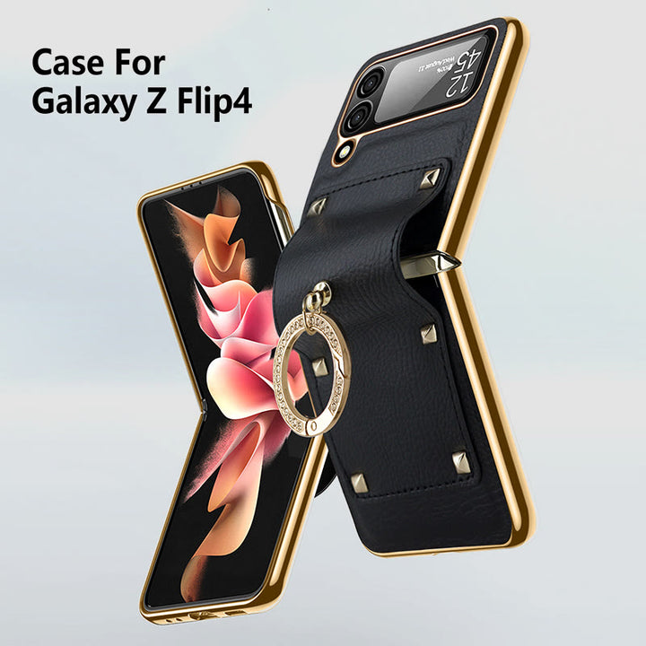 Handyhülle für Z Flip4 im Business-Stil, klappbare Ringhülle